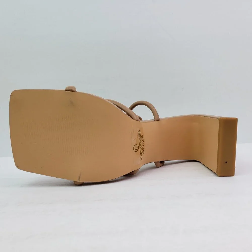 Olivia Ferguson Soleil Womens Sz 7.5 Camel Tan Strappy AnkleTie 3.5